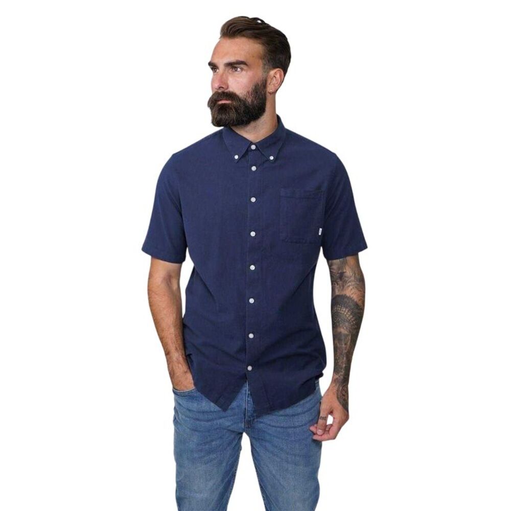 Firetrap Mens Classic Oxford Shirt / Navy